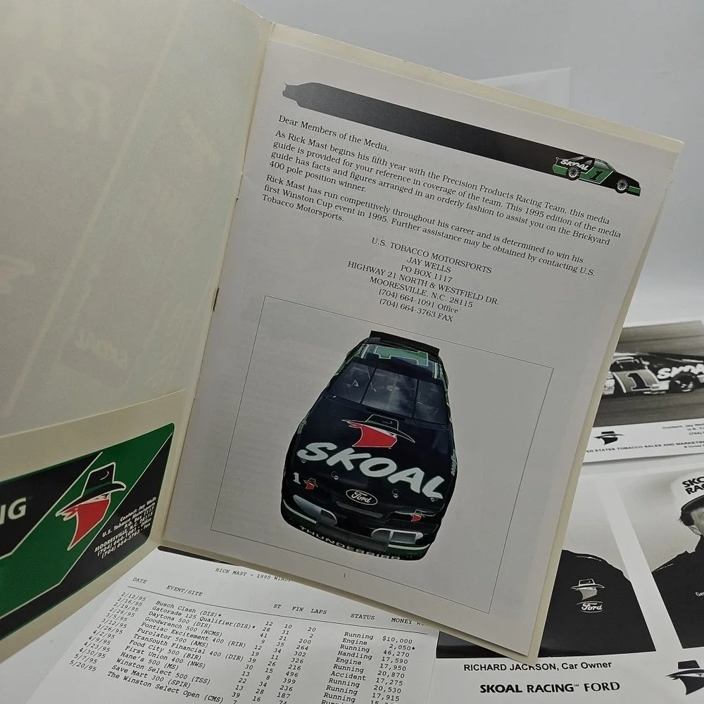 Vintage Nascar Press Kit Skoal Racing Rick Mast Media‎ Guide #1 1995